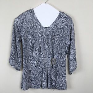 R.B. Woman reptile print blouse, Size 2X